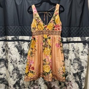 Flora satin dress with beading belt details